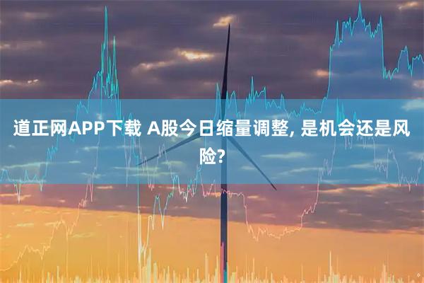 道正网APP下载 A股今日缩量调整, 是机会还是风险?